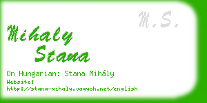 mihaly stana business card
